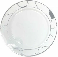 Promo 🤩 Posh Setting White and Gold/Silver Round Plastic Wedding Value Set (120 Servings) - Marble ❤️ 15 Promo 🤩 Posh Setting White and Gold/Silver Round Plastic Wedding Value Set (120 Servings) - Marble ❤️ -Cheap poshsetting Store 10 dinner plate white and silver 400x394 b4353a85 5bb8 4f70 975e 7f7d05ea48c6