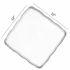 Best reviews of 😉 Posh Setting 12 X 12 Inch Square White and Silver Rim Plastic Serving Tray - 6 Pack 😍 -Cheap poshsetting Store 12x12SilverDimensions
