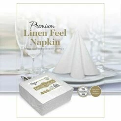 Best Sale 🌟 Posh Setting Premium Linen Feel White Dinner Napkins - 50 Pack 🎉