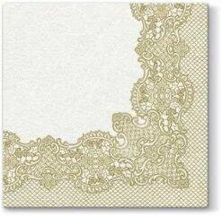 Cheap 🌟 Posh Setting Royal Lace Gold Airlaid 1/4 Fold Dinner Napkin - 50 Pack 🌟