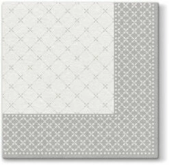 Buy 🌟 Posh Setting Subtle Grid Silver Airlaid 1/4 Fold Dinner Napkin - 50 Pack 👍