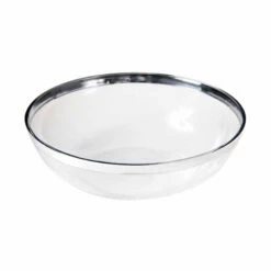 Outlet π₯° Posh Setting Clear Salad Bowl With Silver Rim - 2 Count π