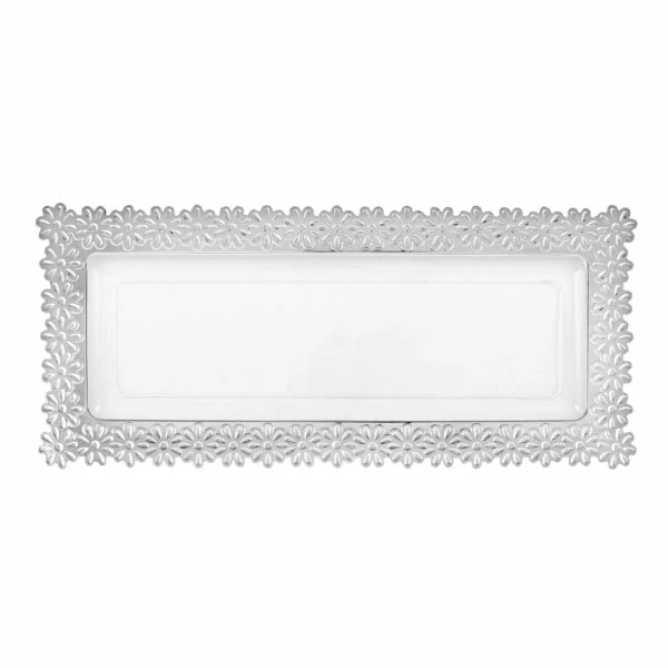 Discount ✔️ Posh Setting Clear Plastic Oblong Flower Design Tray - 2 Count ❤️ 4 Discount ✔️ Posh Setting Clear Plastic Oblong Flower Design Tray - 2 Count ❤️ - Image 2