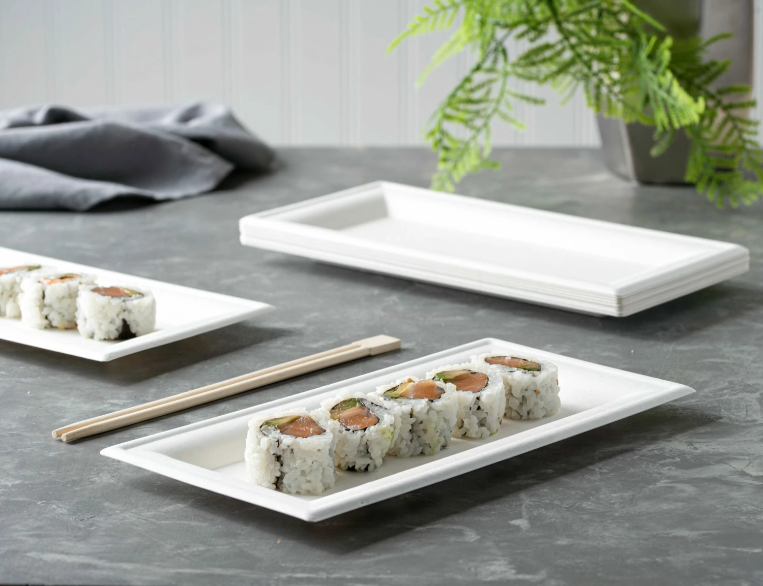 Cheap π Posh Setting 100% Compostable Paper Plates Rectangle Natural Disposable Sugar Cane Bagasse Plate, Eco-Friendly - Green Leaf π 3 Cheap π Posh Setting 100% Compostable Paper Plates Rectangle Natural Disposable Sugar Cane Bagasse Plate, Eco-Friendly - Green Leaf π - Image 2