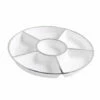 Deals 🔔 Posh Setting White and Silver Plastic Round 6 Compartment Serving Tray - 2 Count ✔️