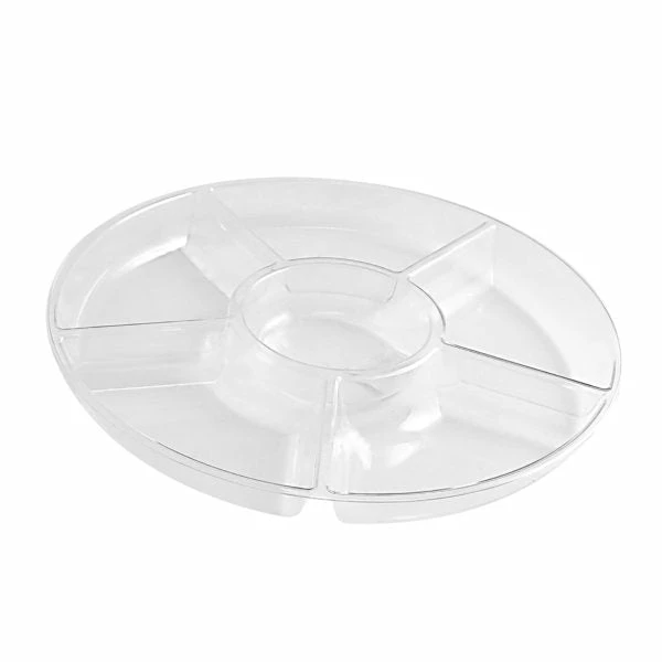Buy 🔔 Posh Setting Clear Plastic Round 6 Compartment Serving Tray - 2 Count 💯 3 Buy 🔔 Posh Setting Clear Plastic Round 6 Compartment Serving Tray - 2 Count 💯