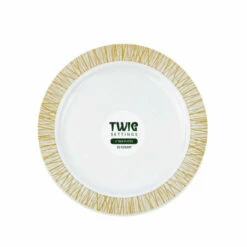 Best reviews of 😀 Posh Setting 40 count Combo Pack White and Gold Round Plastic Dinnerware set (20 Guests) - Twig 👏 -Cheap poshsetting Store 2731 600x600 1