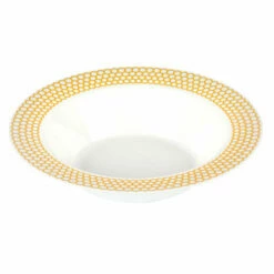 Best deal 🌟 Posh Setting White and Gold Round Plastic Soup Bowls 10 Pack - Honeycomb 😀