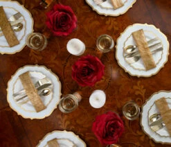 Cheap ✔️ Posh Setting 32 count Combo Pack White and Gold Round Plastic Dinnerware set (16 Guests) - Contemporary 🧨 -Cheap poshsetting Store 2903 D 600x516 1