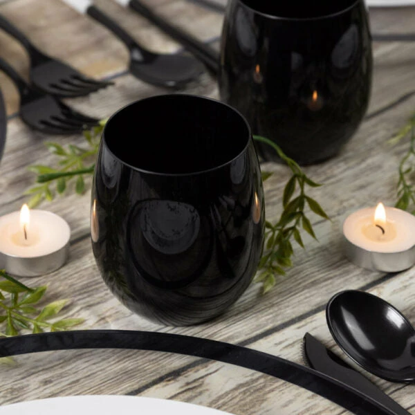 Best Pirce ⭐ Posh Setting 12 Oz Stemless Goblets Black Plastic Wine Glasses 6 Pack ❤️ 4 Best Pirce ⭐ Posh Setting 12 Oz Stemless Goblets Black Plastic Wine Glasses 6 Pack ❤️ - Image 2