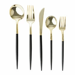 Cheapest π₯ Posh Setting Novelty Black/Gold Flatware Set 40 Pieces - Settings for 8 β
