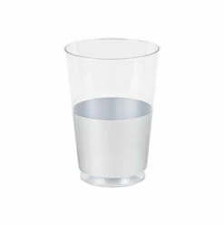 Best Pirce 💯 Posh Setting 12 Oz Clear/Silver Hard Plastic Round Party Cups 10 Pack 🎉