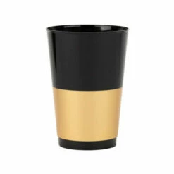 Top 10 😉 Posh Setting 12 Oz Black/Gold Hard Plastic Round Party Cups 10 Pack 💯