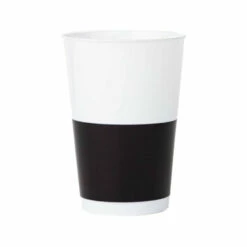 Best Pirce ⌛ Posh Setting 12 Oz White/Black Hard Plastic Round Party Cups 10 Pack ⌛