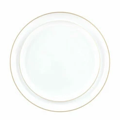 Promo 😍 Posh Setting 20 Pack White and Gold Round Plastic Dinnerware Set (10 Guests) - Edge 🎉 -Cheap poshsetting Store 3684 B 600x600 66cd9d7b 89bb 4d45 ad98 c7a78d251e0c