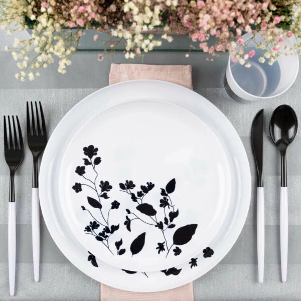 Best reviews of π Posh Setting 20 Pack White and Black Round Plastic Dinnerware Set (10 Guests) - Garden π€© 5 Best reviews of π Posh Setting 20 Pack White and Black Round Plastic Dinnerware Set (10 Guests) - Garden π€© - Image 3