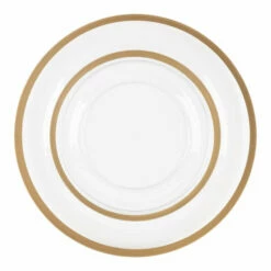 New 🎁 Posh Setting 32 Pack Clear and Gold Rim Plastic Dinnerware Set (16 Guests) - Contrast 🤩
