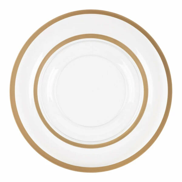 New π Posh Setting 32 Pack Clear and Gold Rim Plastic Dinnerware Set (16 Guests) - Contrast π€© 3 New π Posh Setting 32 Pack Clear and Gold Rim Plastic Dinnerware Set (16 Guests) - Contrast π€©