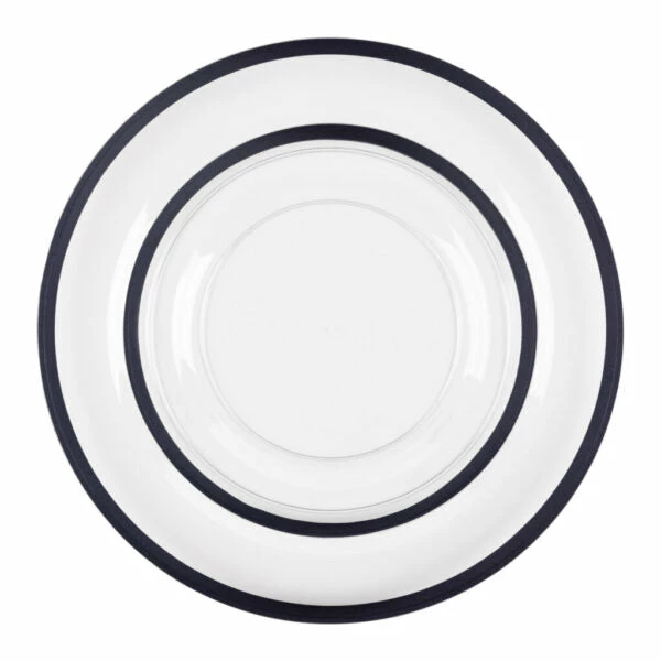 Flash Sale β€οΈ Posh Setting 32 Pack Clear and Black Rim Plastic Dinnerware Set (16 Guests) - Contrast π 3 Flash Sale β€οΈ Posh Setting 32 Pack Clear and Black Rim Plastic Dinnerware Set (16 Guests) - Contrast π