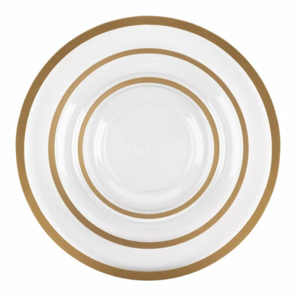 Best Sale 🥰 Posh Setting 24 Pack Clear and Gold Rim Plastic Dinnerware Set (8 Guests) - Contrast 💯 3 Best Sale 🥰 Posh Setting 24 Pack Clear and Gold Rim Plastic Dinnerware Set (8 Guests) - Contrast 💯
