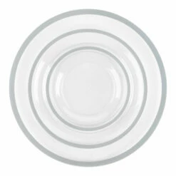 Cheap 🎁 Posh Setting 24 Pack Clear and Silver Rim Plastic Dinnerware Set (8 Guests) - Contrast ✨