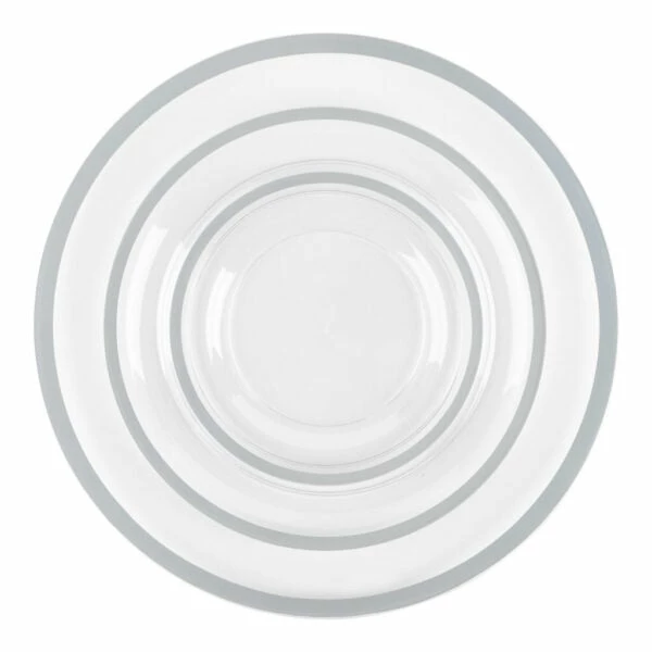 Cheap π Posh Setting 24 Pack Clear and Silver Rim Plastic Dinnerware Set (8 Guests) - Contrast β¨ 3 Cheap π Posh Setting 24 Pack Clear and Silver Rim Plastic Dinnerware Set (8 Guests) - Contrast β¨