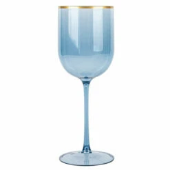Coupon π Posh Setting 12 Oz Blue Gold Rim Plastic Wine Goblets 5 Pack β€οΈ