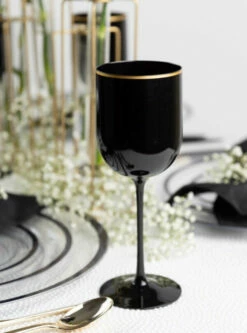 Hot Sale 🥰 Posh Setting 12 Oz Black/Gold Rim Plastic Wine Goblets 5 Pack 🌟 -Cheap poshsetting Store 3731 C 600x809 1