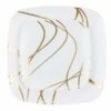Budget 🌟 Posh Setting 32 Pack White and Gold Square Plastic Dinnerware Set (16 Guests) - Impulse 🔔