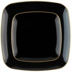 Cheapest 👏 Posh Setting 32 Pack Black and Gold Square Plastic Dinnerware Set (16 Guests) - Organic 🌟 -Cheap poshsetting Store 3761 B 600x600 2a2cdc97 9fc3 4a12 99e5 bdf96ec943f8