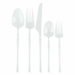 Cheapest 🌟 Posh Setting Infinity Collection White Flatware Set 40 Count - Setting for 8 😀