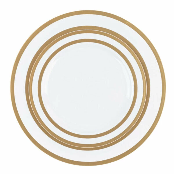 Cheapest β Posh Setting 32 Pack White and Gold Rim Plastic Dinnerware Set (16 Guests) - Symmetry π 5 Cheapest β Posh Setting 32 Pack White and Gold Rim Plastic Dinnerware Set (16 Guests) - Symmetry π - Image 3