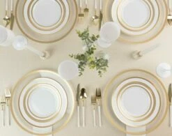 Cheapest β Posh Setting 32 Pack White and Gold Rim Plastic Dinnerware Set (16 Guests) - Symmetry π 13 Cheapest β Posh Setting 32 Pack White and Gold Rim Plastic Dinnerware Set (16 Guests) - Symmetry π -Cheap poshsetting Store 3852 F 600x473 1