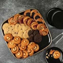 Hot Sale 😀 Posh Setting 14 Inch Black and Gold Square Organic Serving Tray Dish - 1 Count 🥰 -Cheap poshsetting Store 3924 C 600x600 1