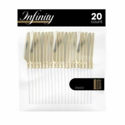 Cheapest 😍 Posh Setting Infinity Collection Gold/White Flatware 20 Count 🔥 -Cheap poshsetting Store 3945 600x600 1