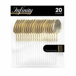 Cheapest 😍 Posh Setting Infinity Collection Gold/White Flatware 20 Count 🔥 -Cheap poshsetting Store 3947 600x600 1