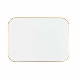 Best Pirce βοΈ Posh Setting 8" x 11" Organic White and Gold Rectangle Serving Dish - 2 Pack π