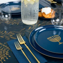 Best reviews of 👍 Posh Setting Chanukah Table Cover Blue/Gold 54" x 108" - Chanukah ❤️ -Cheap poshsetting Store 4020 D 600x600 1