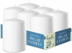 Buy 🛒 Posh Setting White Pillar Candles Unscented Dripless Clean Burning Smokeless Dinner Candle 3" x 4" 6 Pack ⭐