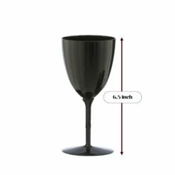 Budget 👏 Posh Setting 7 Oz 1-Piece Black Plastic Disposable Wine Goblet - 8 Pack 🎉 -Cheap poshsetting Store 7ozblack