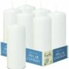 Outlet ⌛ Posh Setting White Pillar Candles Unscented Dripless Clean Burning Smokeless Dinner Candle 3" x 7" 6 Pack 🥰