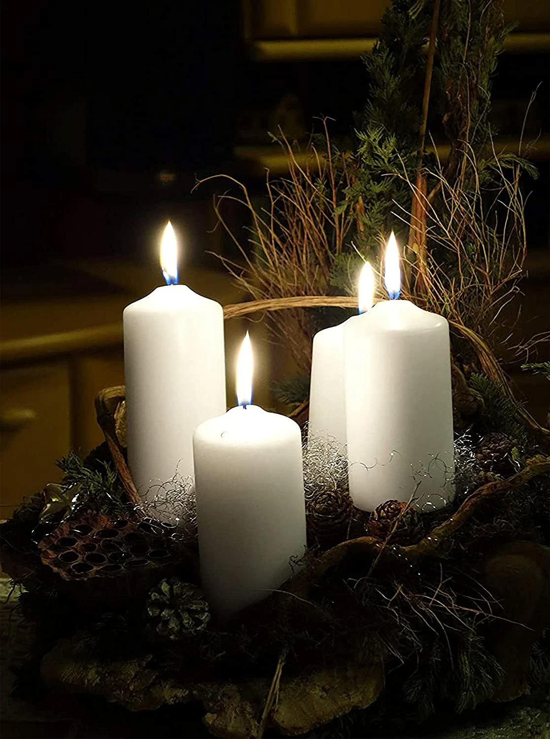 Buy π Posh Setting White Pillar Candles Unscented Dripless Clean Burning Smokeless Dinner Candle 3" x 8" 6 Pack β 6 Buy π Posh Setting White Pillar Candles Unscented Dripless Clean Burning Smokeless Dinner Candle 3" x 8" 6 Pack β - Image 4