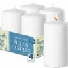Brand new 🔥 Posh Setting White Pillar Candles Unscented Dripless Clean Burning Smokeless Dinner Candle 2" x 3" 4 Pack 👍