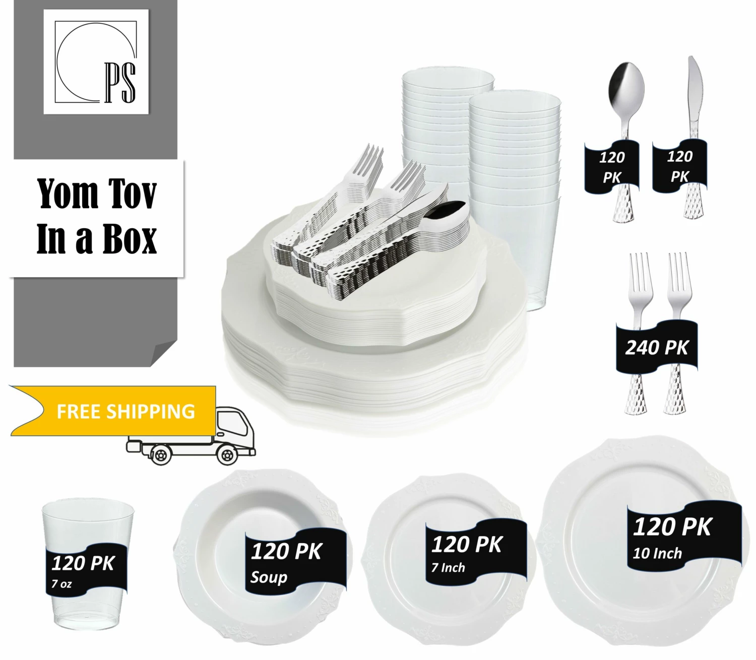 Buy β Posh Setting White or Clear Round Plastic Wedding Value Set (120 Servings) - Antique π 5 Buy β Posh Setting White or Clear Round Plastic Wedding Value Set (120 Servings) - Antique π - Image 3