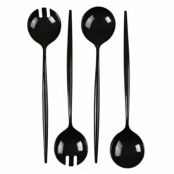 Budget 😀 Posh Setting Novelty Collection Serving Spoon & Spork Black - 4 Pack 👍