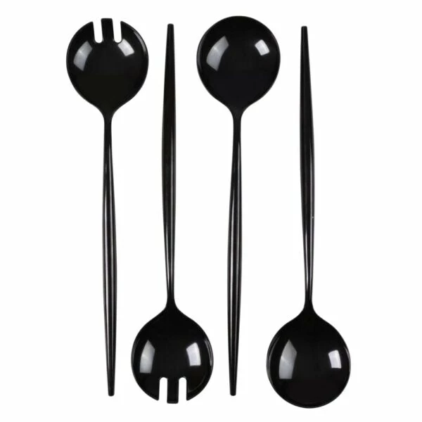 Budget π Posh Setting Novelty Collection Serving Spoon & Spork Black - 4 Pack π 3 Budget π Posh Setting Novelty Collection Serving Spoon & Spork Black - 4 Pack π