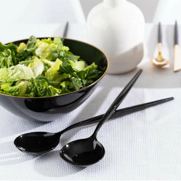 Budget π Posh Setting Novelty Collection Serving Spoon & Spork Black - 4 Pack π 4 Budget π Posh Setting Novelty Collection Serving Spoon & Spork Black - 4 Pack π - Image 2
