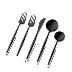 New 🎉 Posh Setting Noble Collection Black Flatware Set 40 Count-Setting for 8 🌟 -Cheap poshsetting Store Black 62db327a 6e17 428b 9284 113112912af1