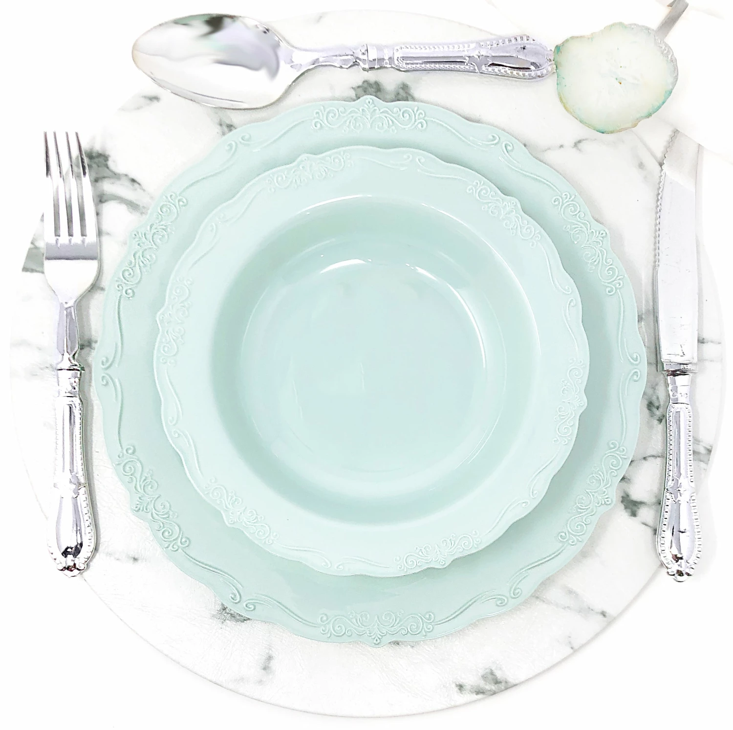 Best Pirce π Posh Setting 60 Piece Green Round Plastic Dinnerware Value Set - Casual π 6 Best Pirce π Posh Setting 60 Piece Green Round Plastic Dinnerware Value Set - Casual π - Image 4