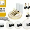 Coupon 😍 Posh Setting White and Gold/Silver Round Plastic Wedding Value Set (120 Servings) - Confetti 🎁